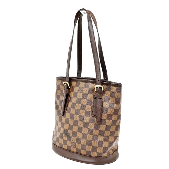 LOUIS VUITTON LV Marais Shoulder Bag Damier Ebene Leather Brown - Picture 1 of 16